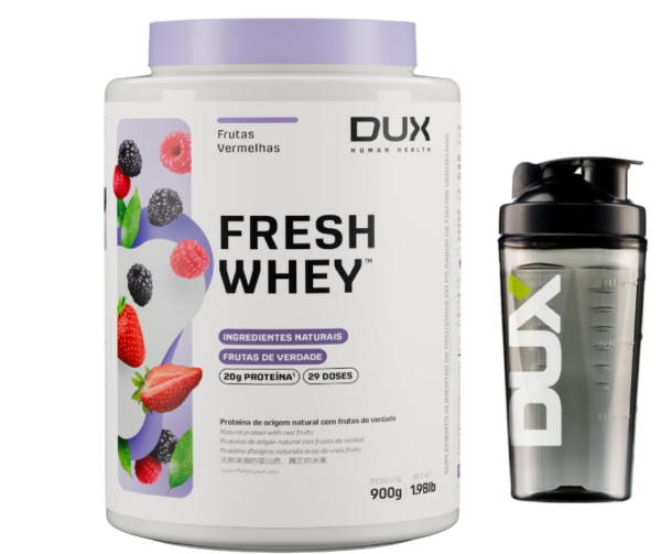 Fresh Whey Sabor Frutas Vermelhas 900g Dux Nutrition + Coqueleteira