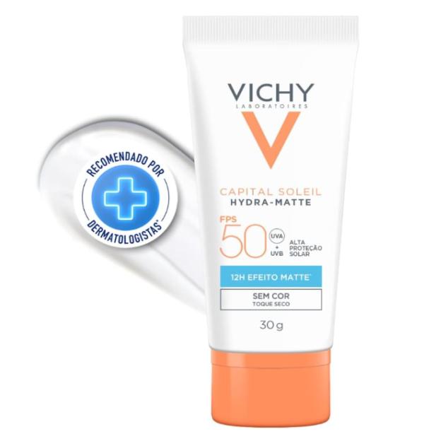 Protetor Solar Facial Vichy Hydra Matte Capital Soleil Sem Cor Fps 50 30g